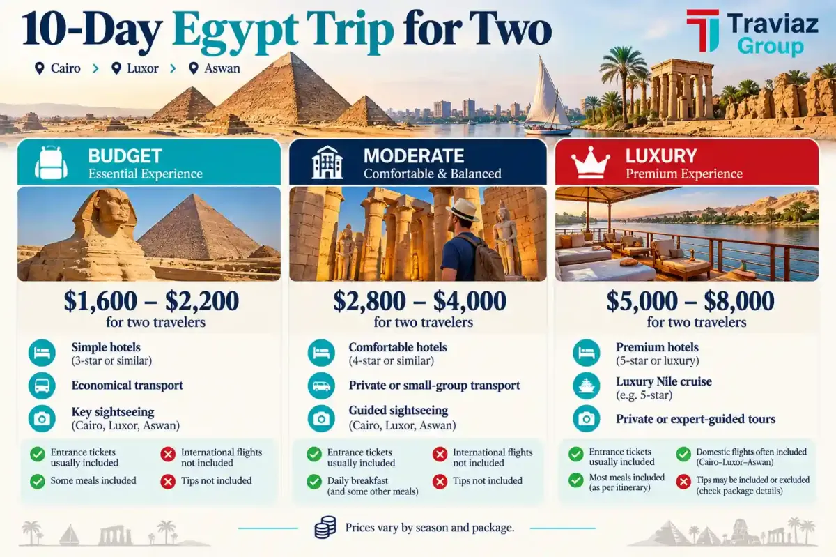 10-Day Egypt Trip Cost for Two