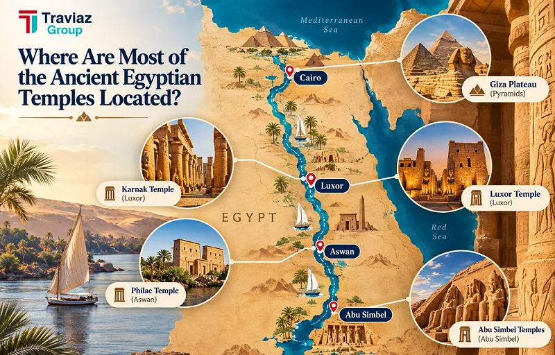 A map of Egypt along the Nile River