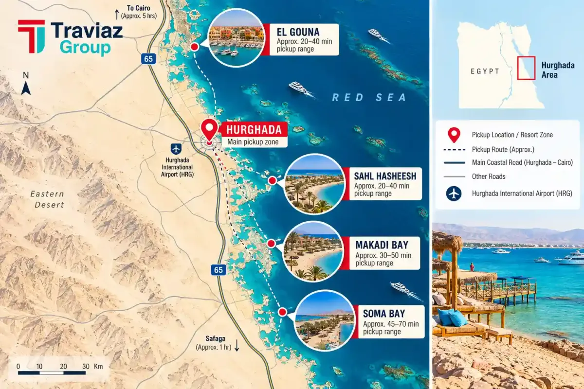 Hurghada Pickup Map