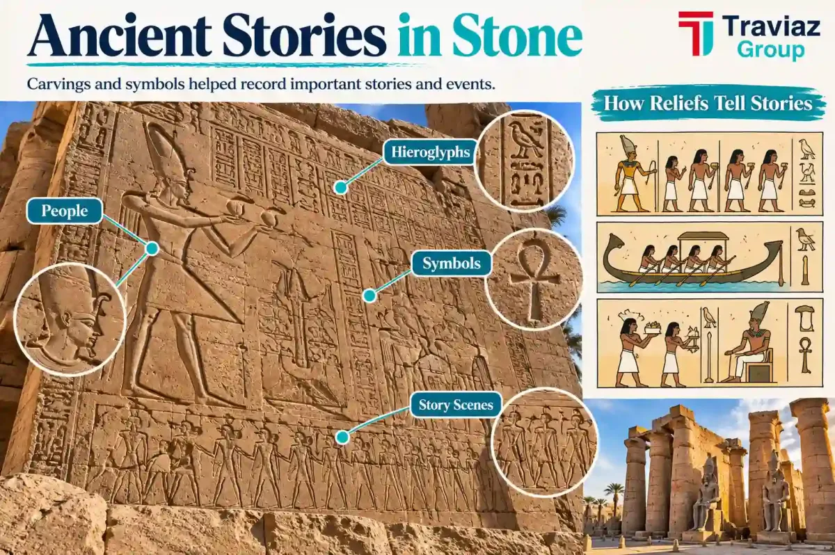 Luxor Temple Hieroglyphics Comic Book Diagram