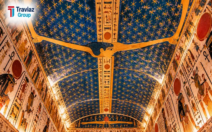 the ceiling of Nefertari’s tomb